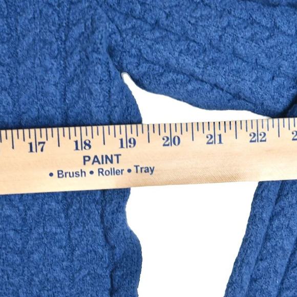 Abercrombie & Fitch || Men's Cable Knit Sweater Lighthouse Blue Size Medium - Picture 4 of 7